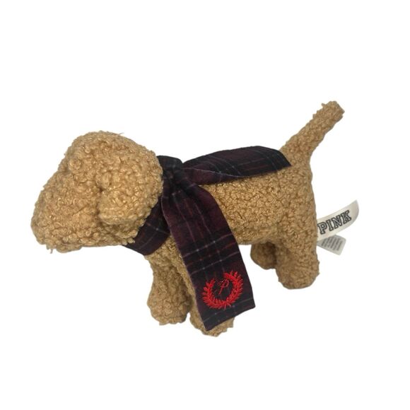 Victoria’s Secret Pink Limited Edition Holiday Mini Dog Plush 2024 Scarf NEW - Picture 1 of 5